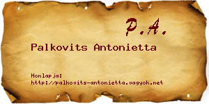 Palkovits Antonietta névjegykártya